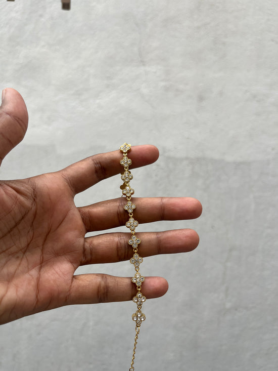 Row Of Studded Clover Bracelet