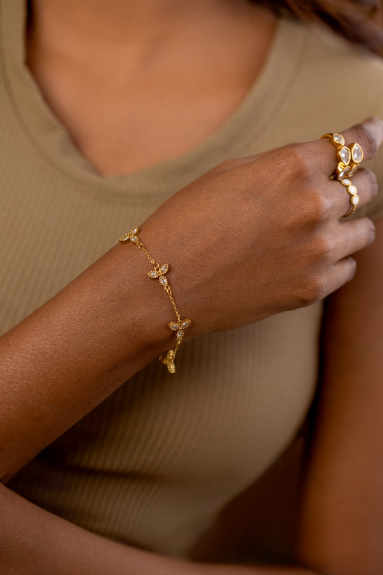 Petal White Stone Bracelet