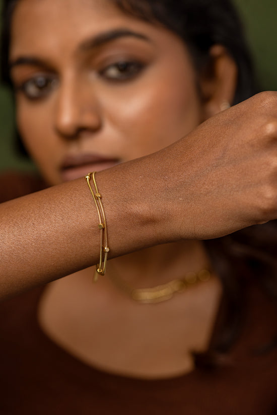 Square double layer bracelet
