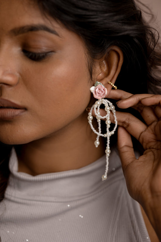Pearl and Rose Earring