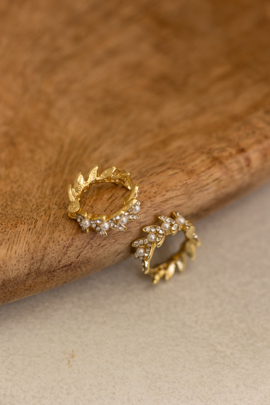 Chevron Studded Hoop Earring