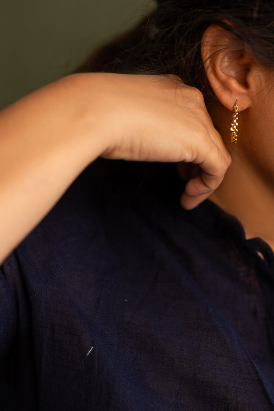 Basket weaved Hoop Earring