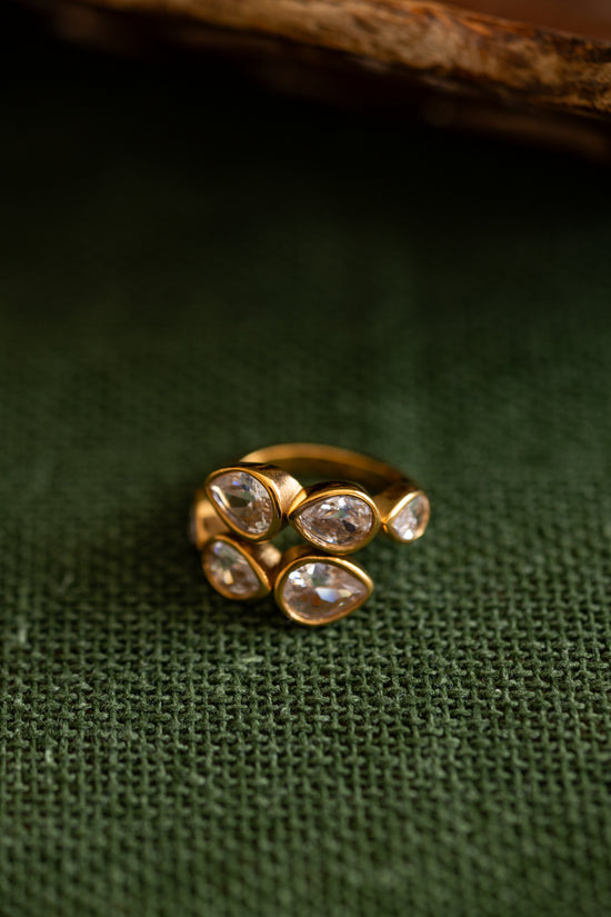 Uncut Teardrop Ring
