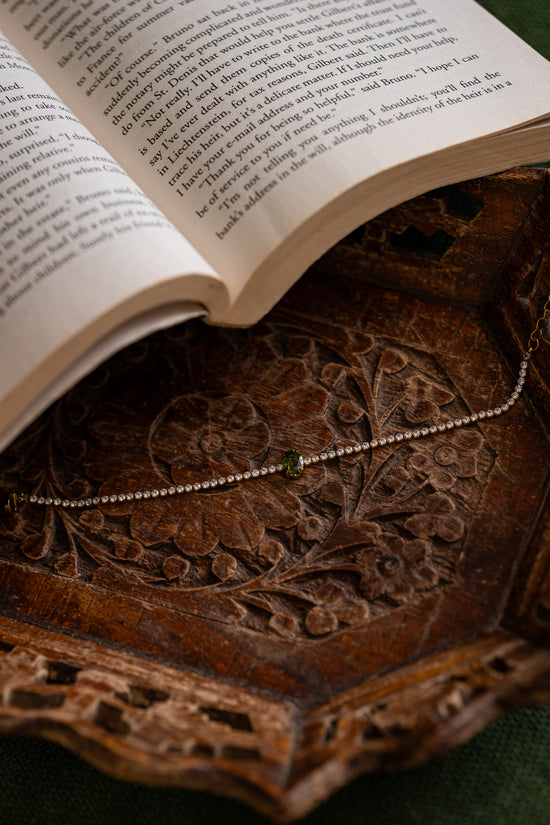 Green Stone and Zircon Bracelet