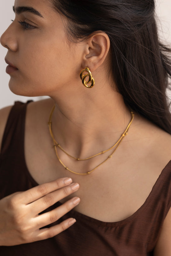 Square Ball Double Layer Necklace