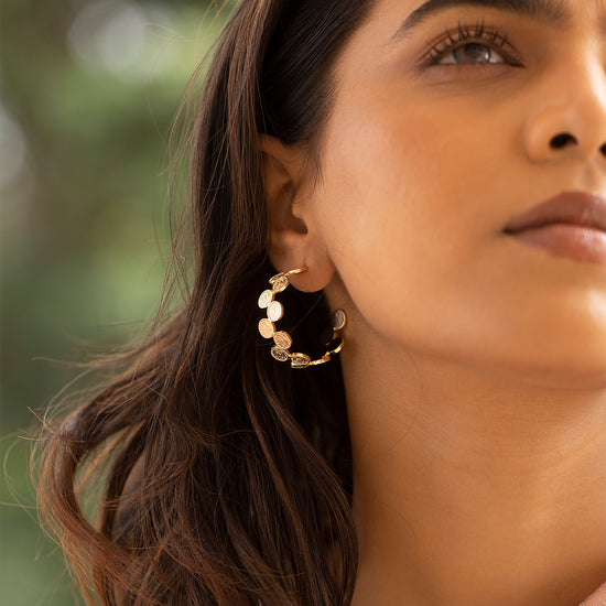 Coin Hoop Earrings