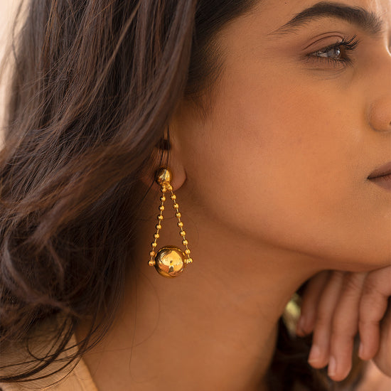 Chained Ball Earring