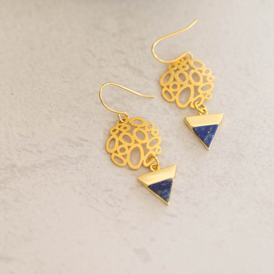 Bubbled Charm and Lapis edgy Triangle