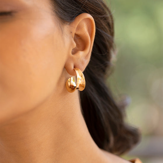 Curved Dent Hoop Earring