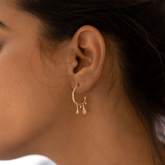 Rain Drop Hoop Earring