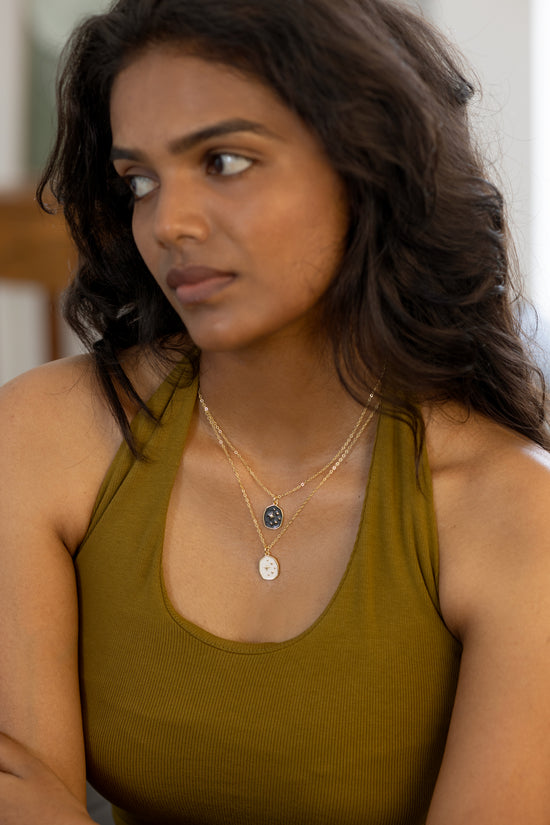 Galaxy Black Enamel Necklace