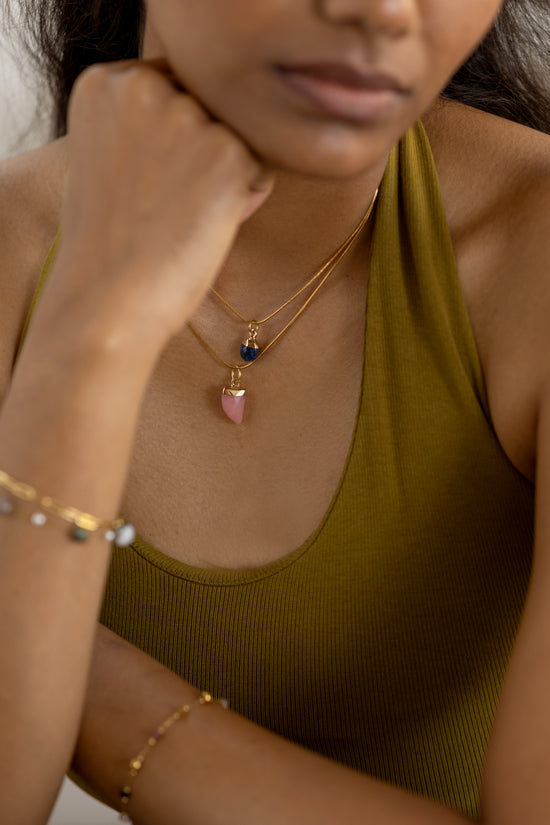 Pink Jade Pendant Necklace