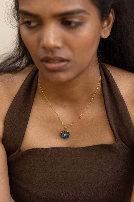 Circled Lapis Lazuli Necklace