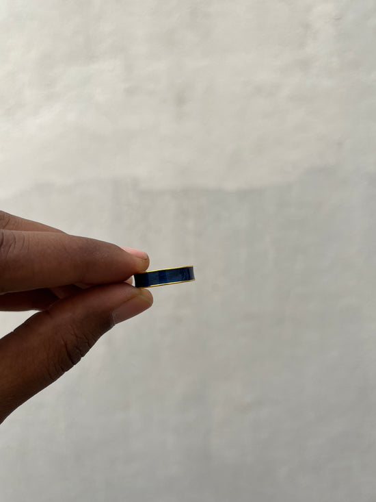 Navy Blue Enamel Finger Ring