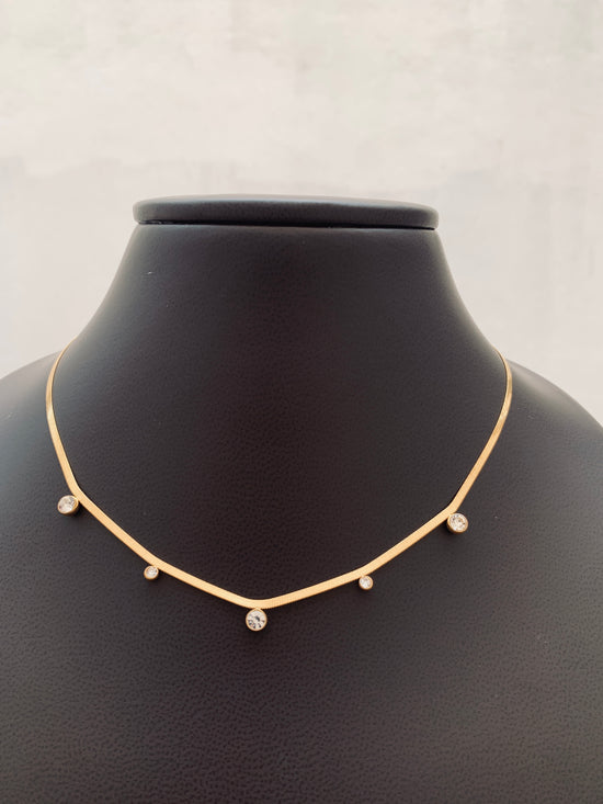 Snake Chain and Stone Necklace