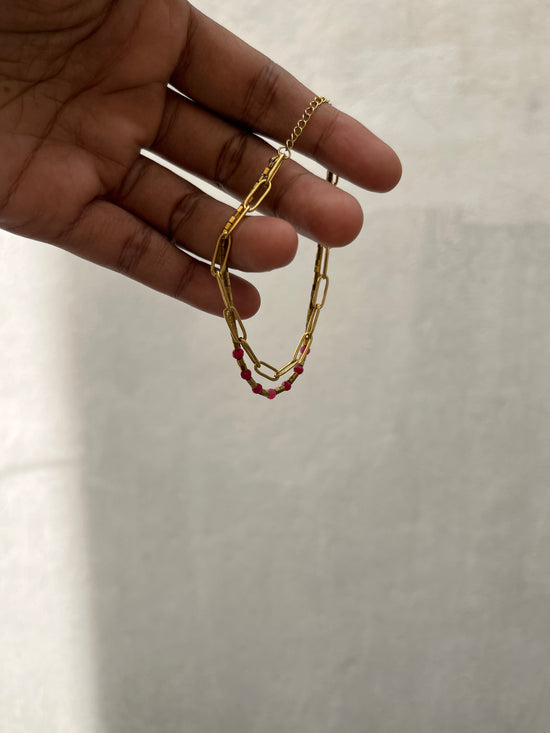 Gemstone Double Layer Bracelet