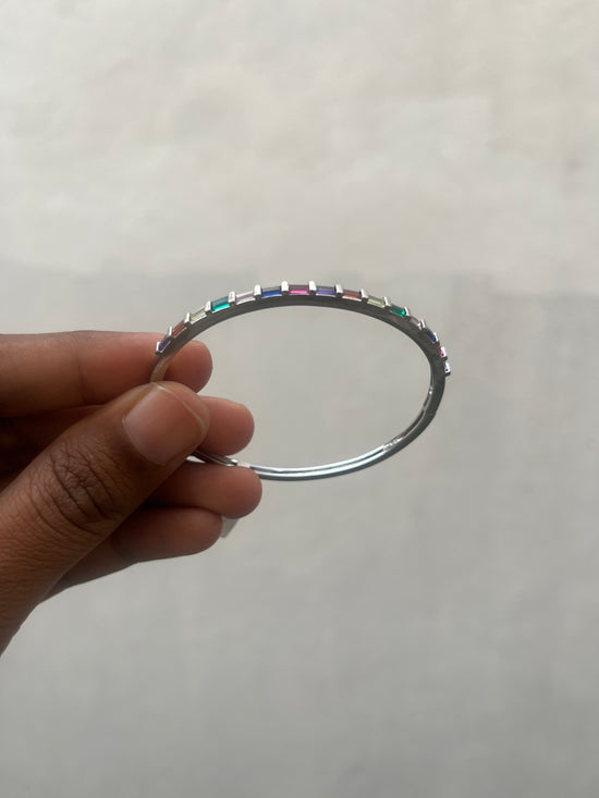 Multicolour Stone Silver tone Bracelet