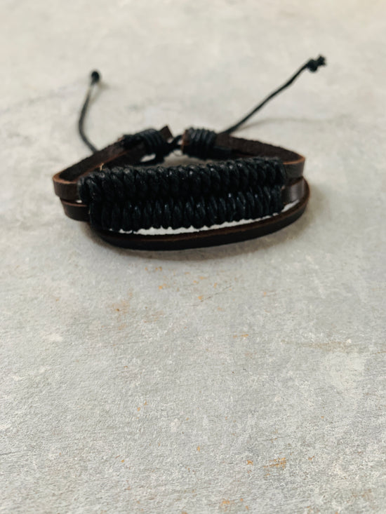 Spirals 3 layer black bracelet