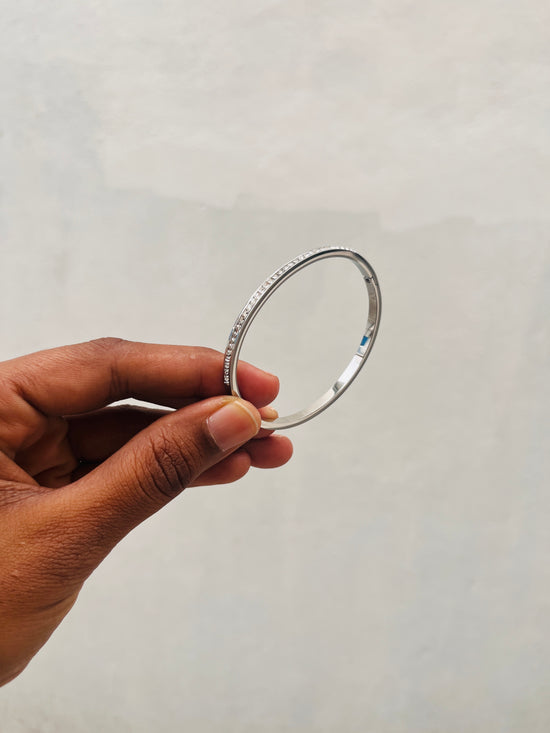 Silver tone stoned bracelet