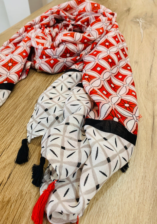 Red diamond scarf/ stole