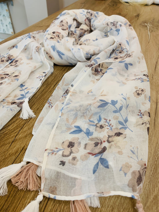 Brown floral scarf/ stole