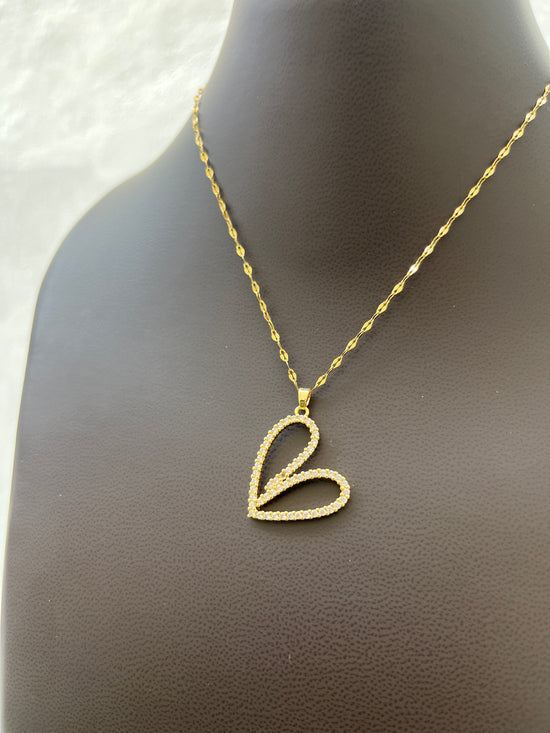 Slanted Heart Necklace