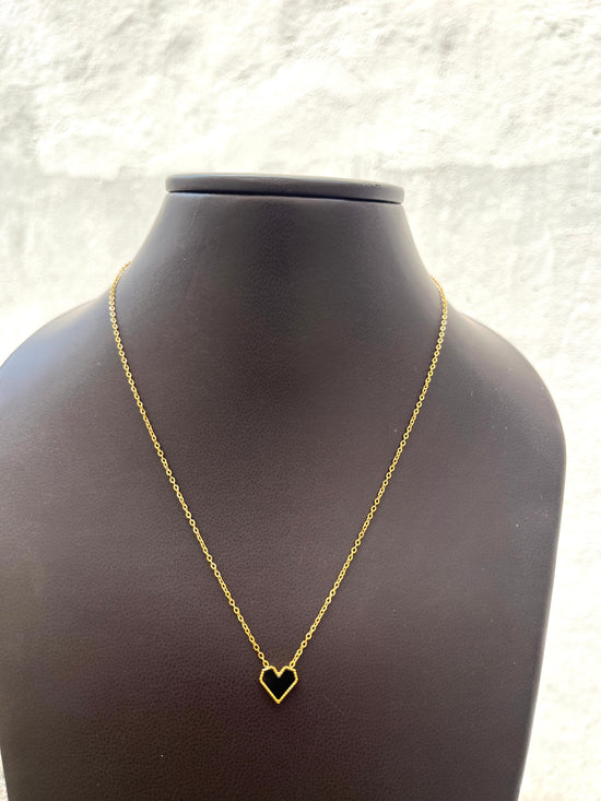 Small Black heart Necklace