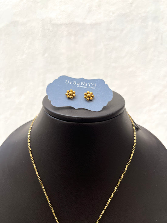 Ball Flower Earring and Necklace Set