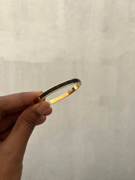 Black slab studded Rose Gold bracelet