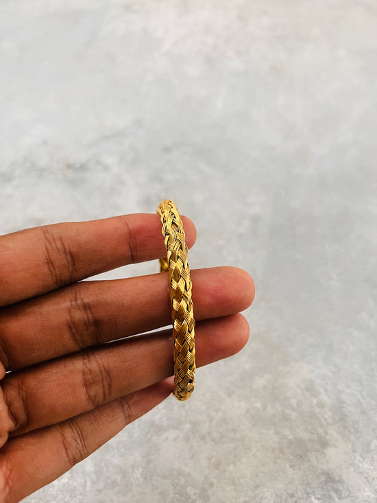 Gold Braided Bangle
