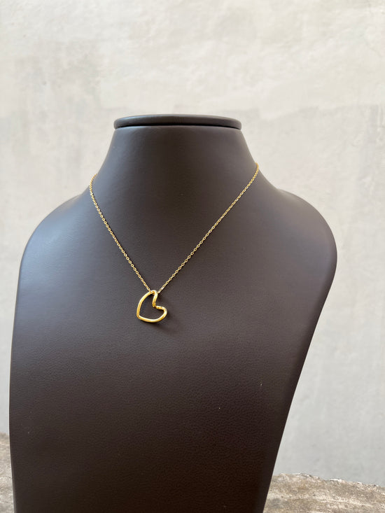 The hollow heart chain Layer Necklace
