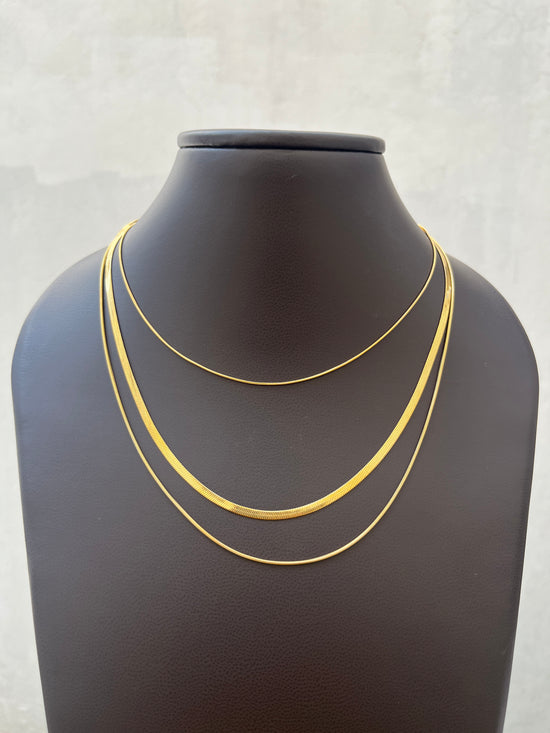 Three layered Snake Chain Necklace