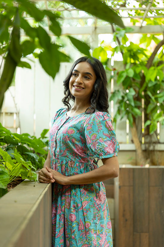 Blue and Pink Floral dress