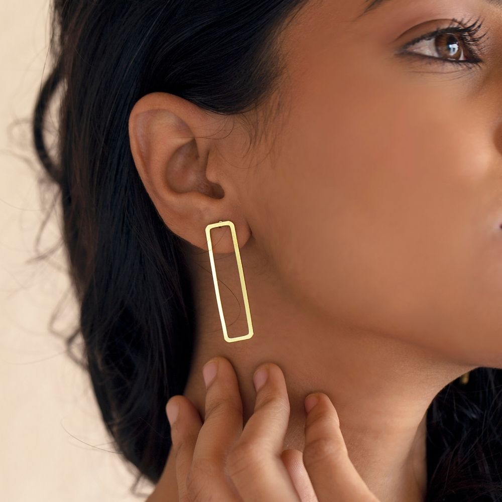 Rectangle on sale bar earrings