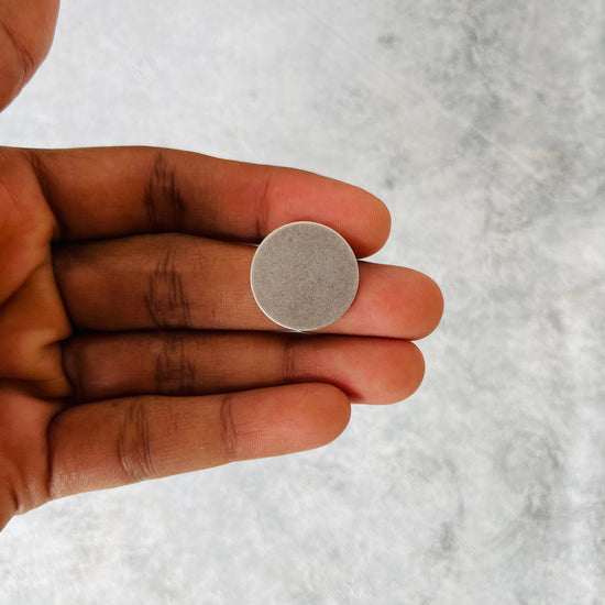 Circular Disc Silver Earrings