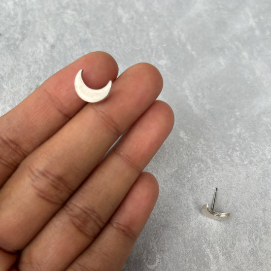Crescent Moon Silver Earrings