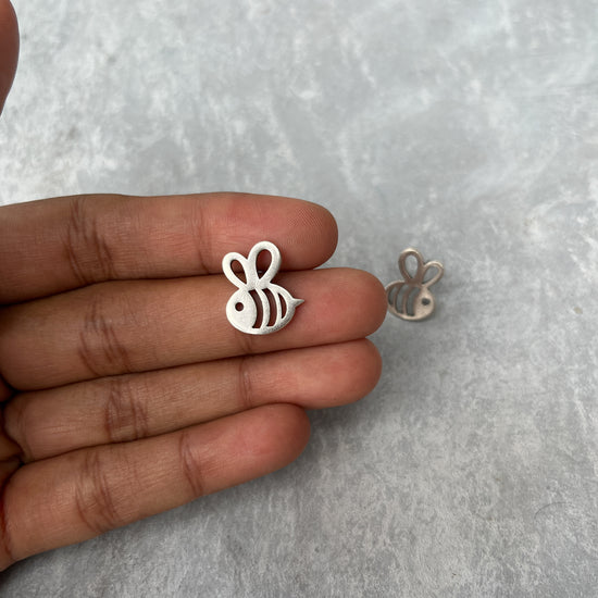 Honey Bee Silver tone Earrings