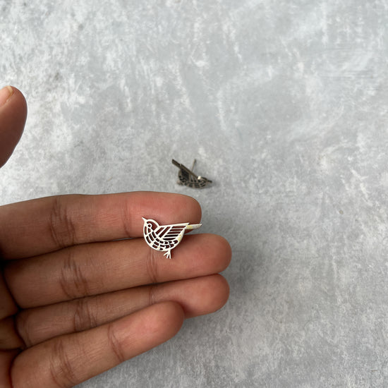 Humming Bird Earrings- Silver Coated