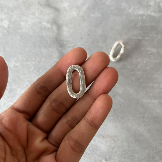 Elliptical Earrings Silver Tone