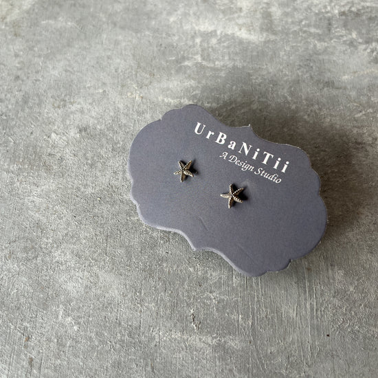 Starfish Earrings Silver Tone