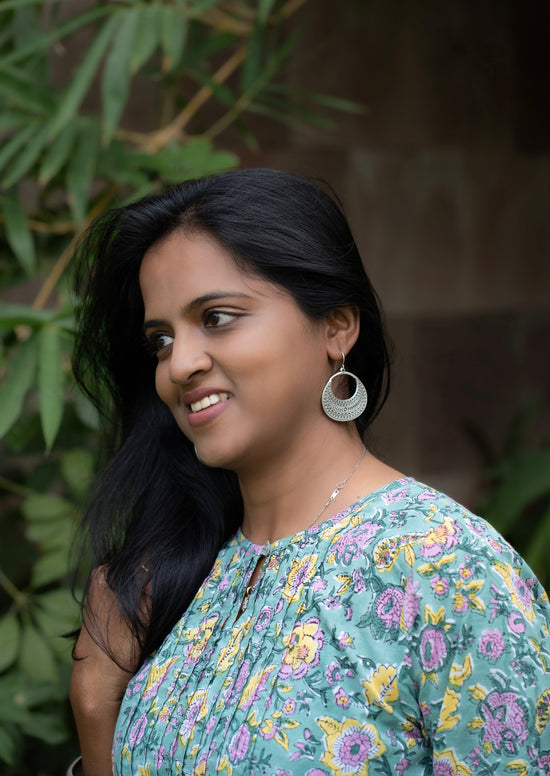 Pintuck Green Floral printed Short Top