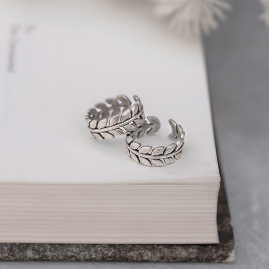 Silver Full Leaf Finger Ring ( For small fingers)