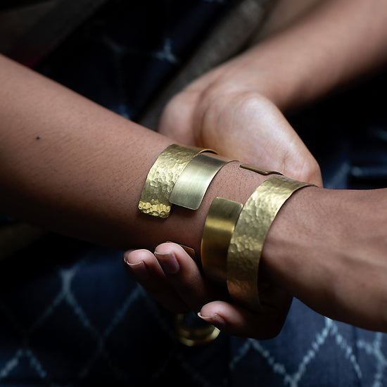 Hammered Brass Bangle /cuff