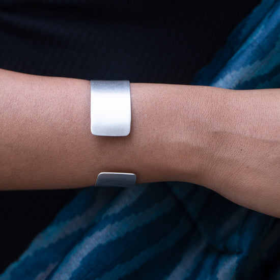 Smooth Silver tone Bracelet /Cuff