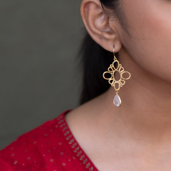 Designer Fused Oval Earrings