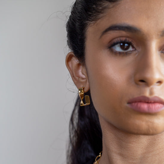 Twisted Halo (Brass Twisted and Folded Earrings)