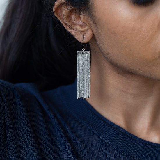 Eos (Silver Fringe Earrings)