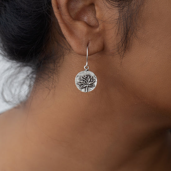 Small Lotus Disc Earrings