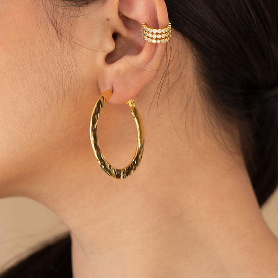 Flat Hoop Earrings (Medium size)