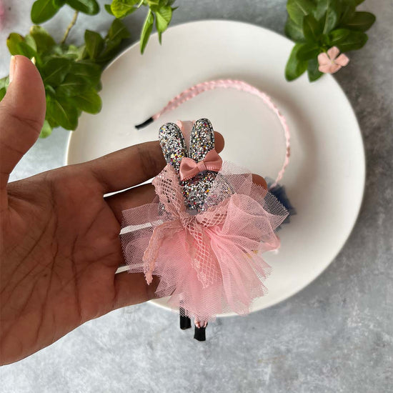 Pink/Navy Sequin Bunny Hair Band Set